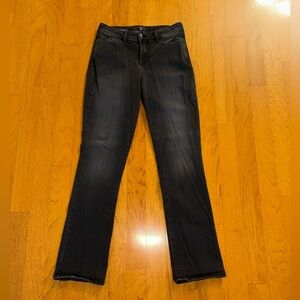 NYDJ Marilyn Charcoal Gray Straight Jeans with Lift Tuck Technology Size 10.